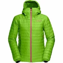 Norrøna Falketind PrimaLoft100 Hood Jacket Women's L BAMBOO GREEN/MAGENTA